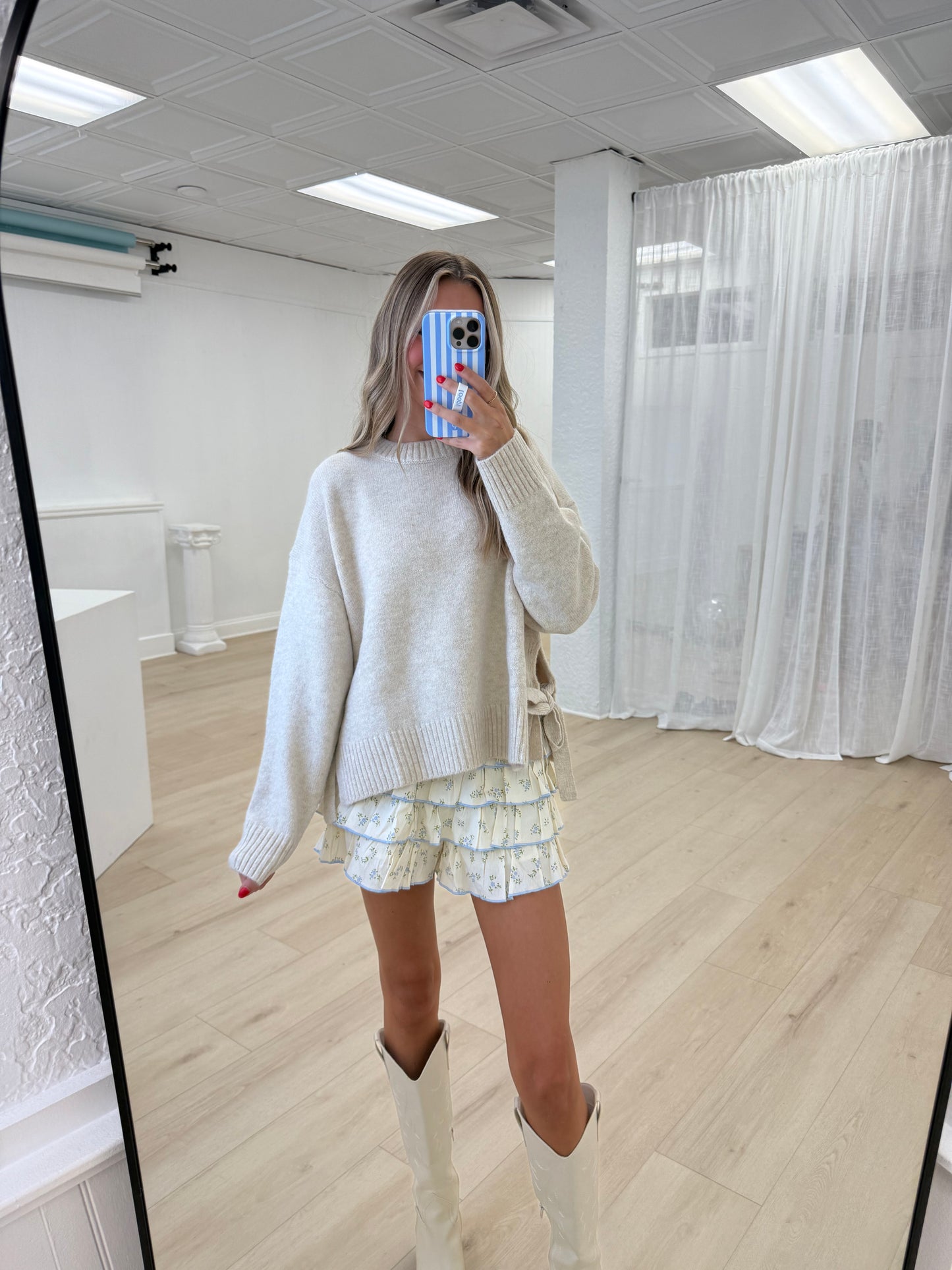 Blue Blooms Floral Shorts