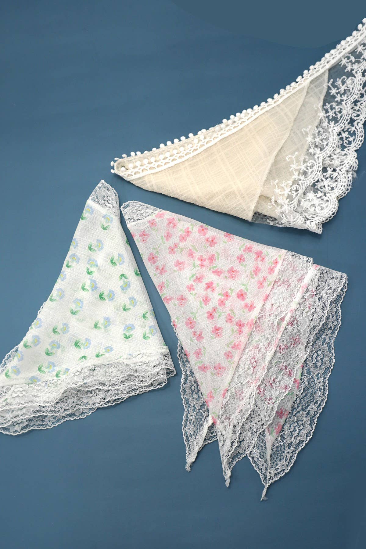 Flowers and Lace Bandana Scarf
