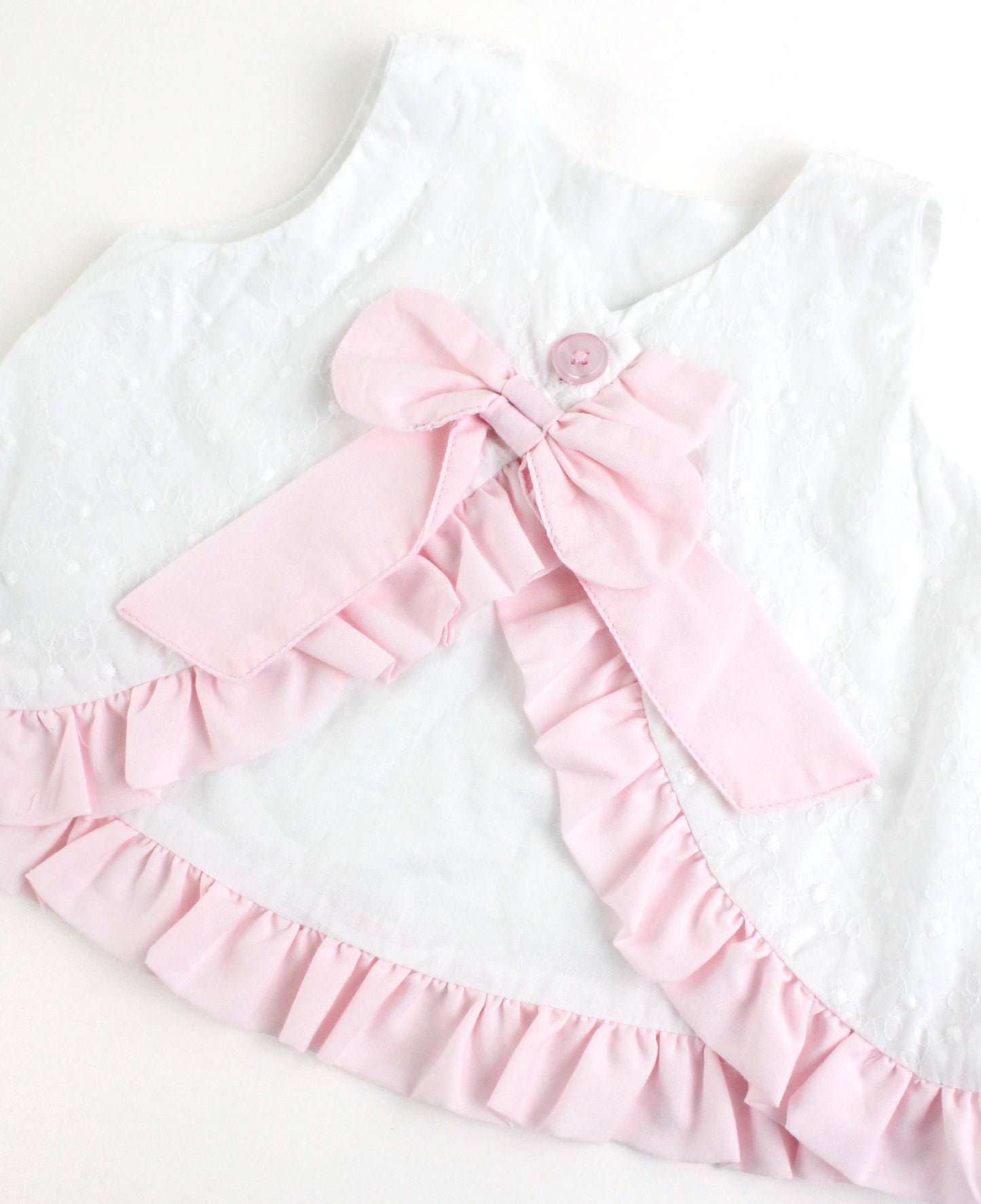 Ruffle Swiss Dot Bloomer Set | White