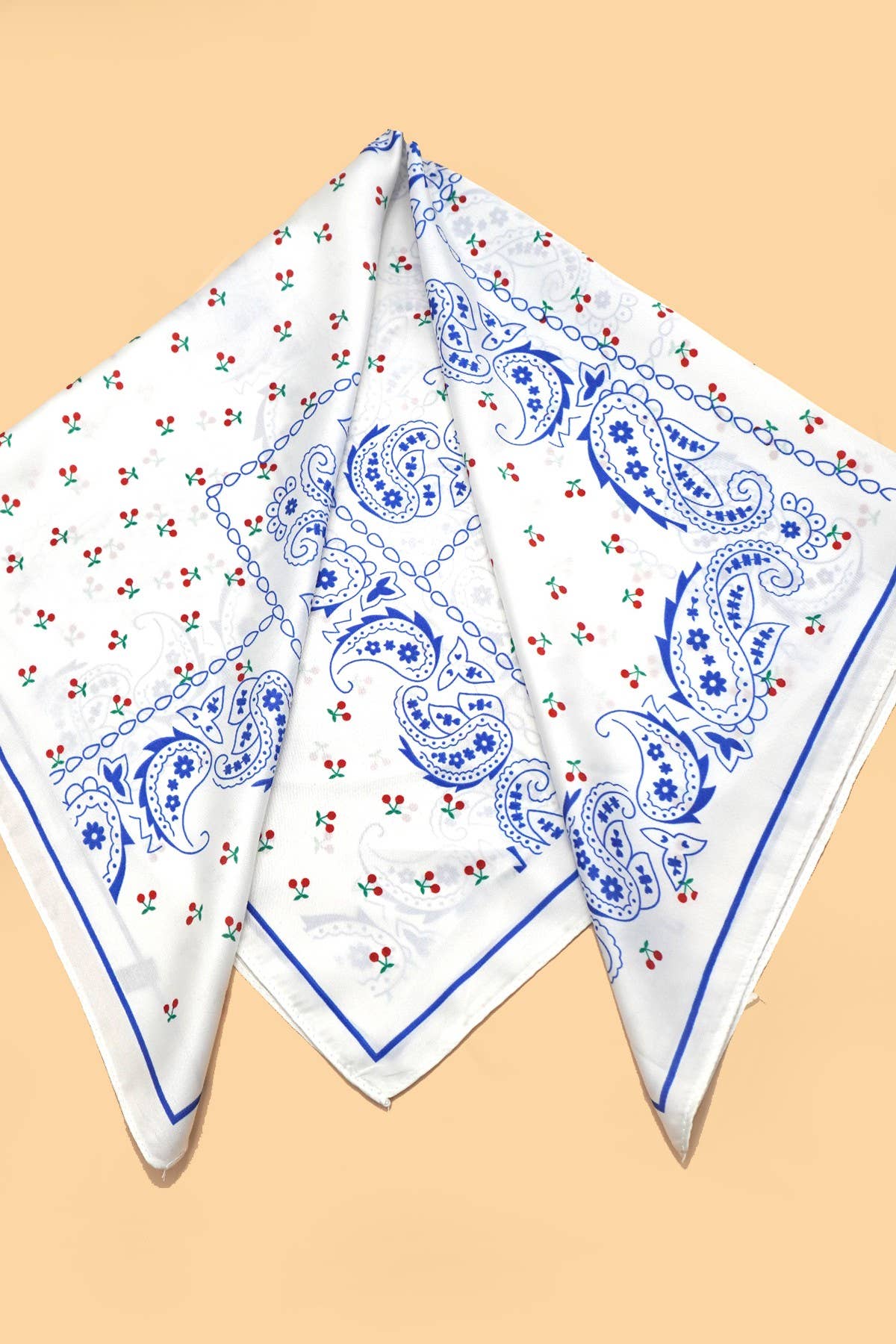Blue Cherry Bandana Scarf