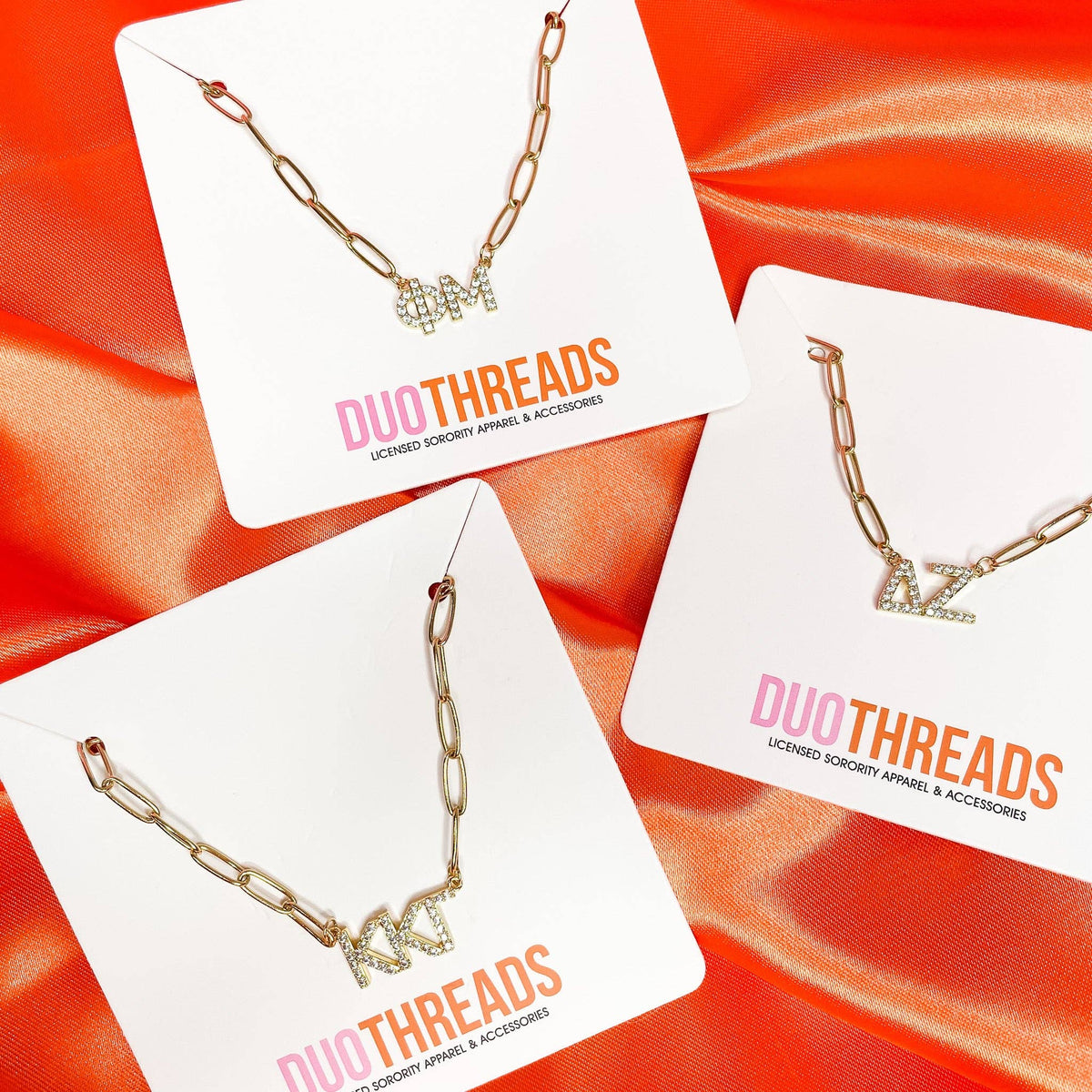 Rhinestone Sorority Necklace: ALPHA OMICRON PI