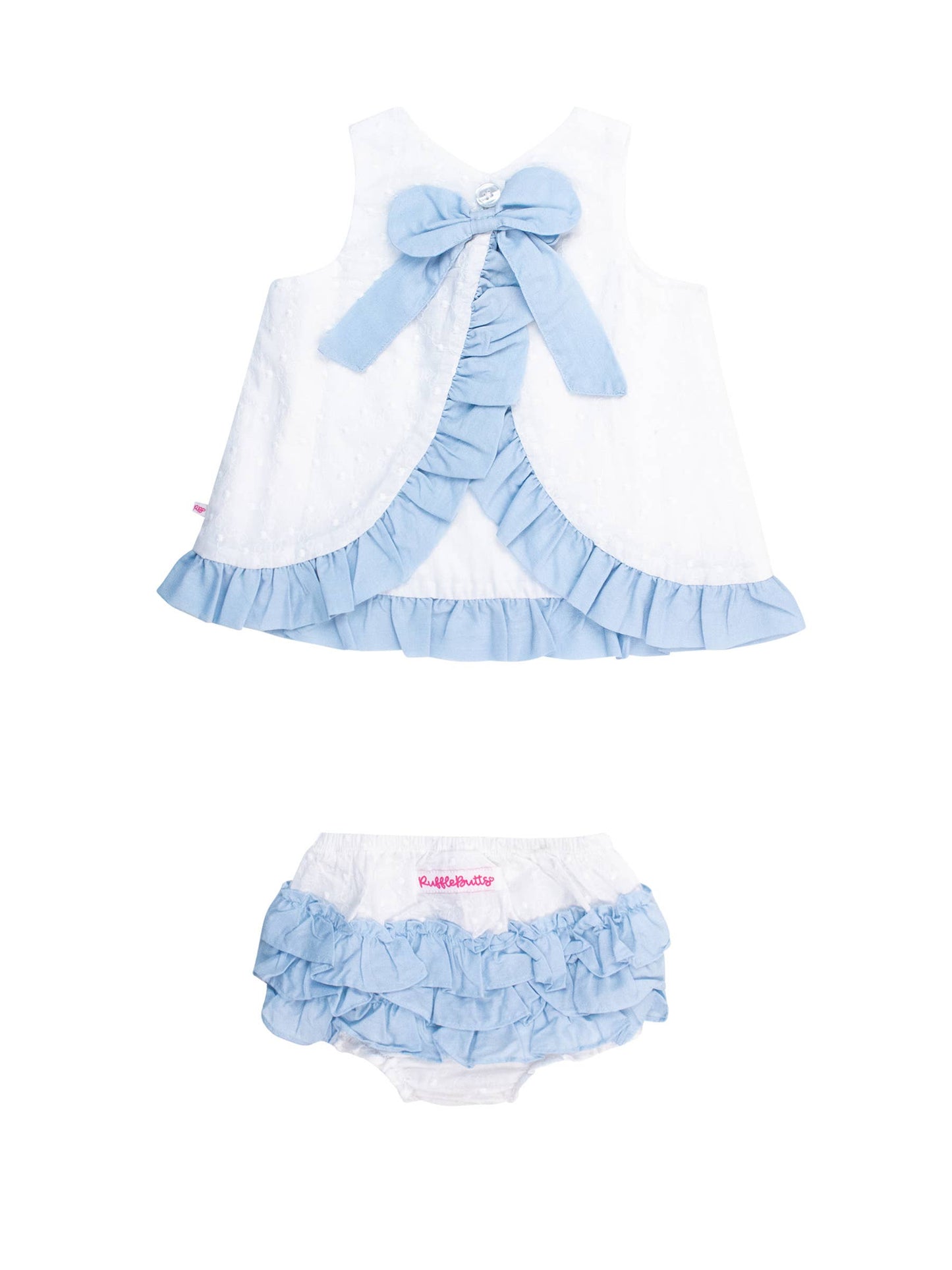 Ruffle Swiss Dot Bloomer Set | Blue