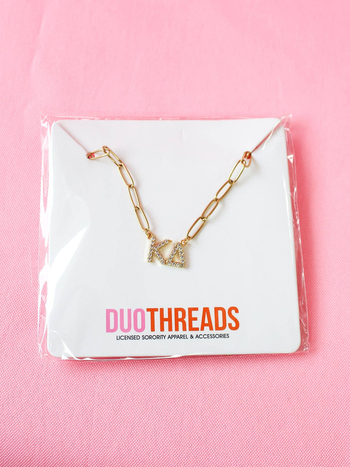 Rhinestone Sorority Necklace: ALPHA OMICRON PI