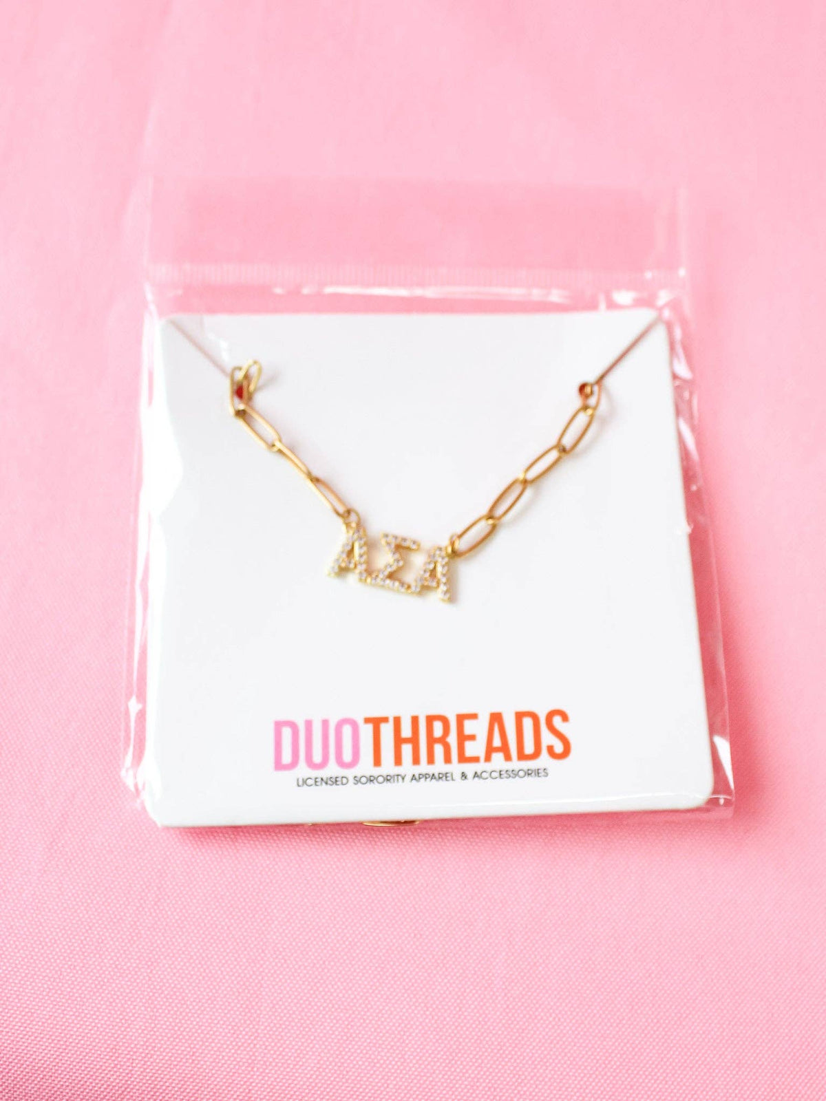 Rhinestone Sorority Necklace: ALPHA OMICRON PI