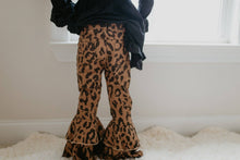 Load image into Gallery viewer, Leopard Double Denim Ruffle Pant
