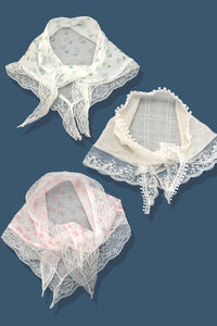 Flowers and Lace Bandana Scarf