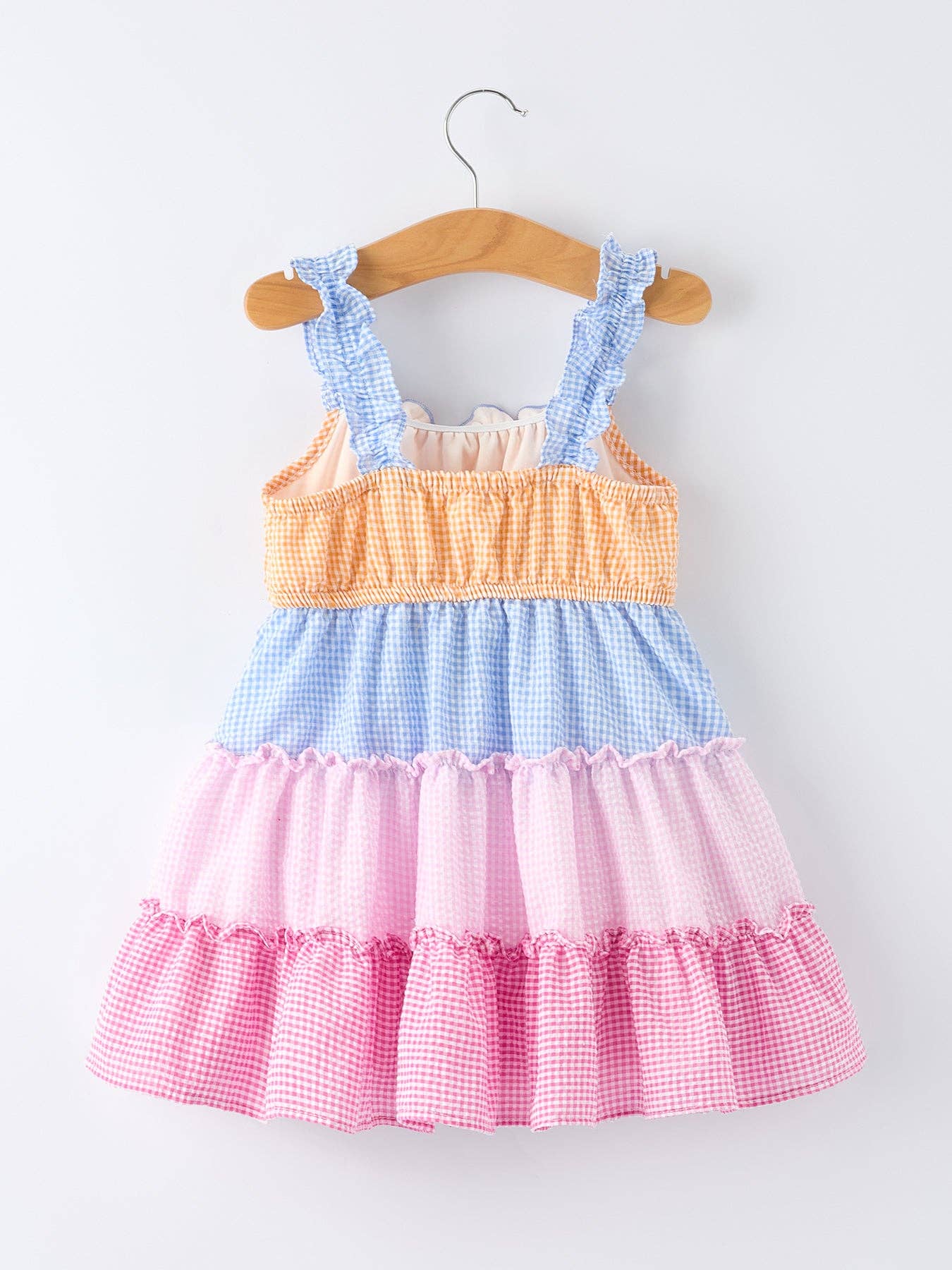 Colorblock Gingham Ruffle Dress | GIRLS