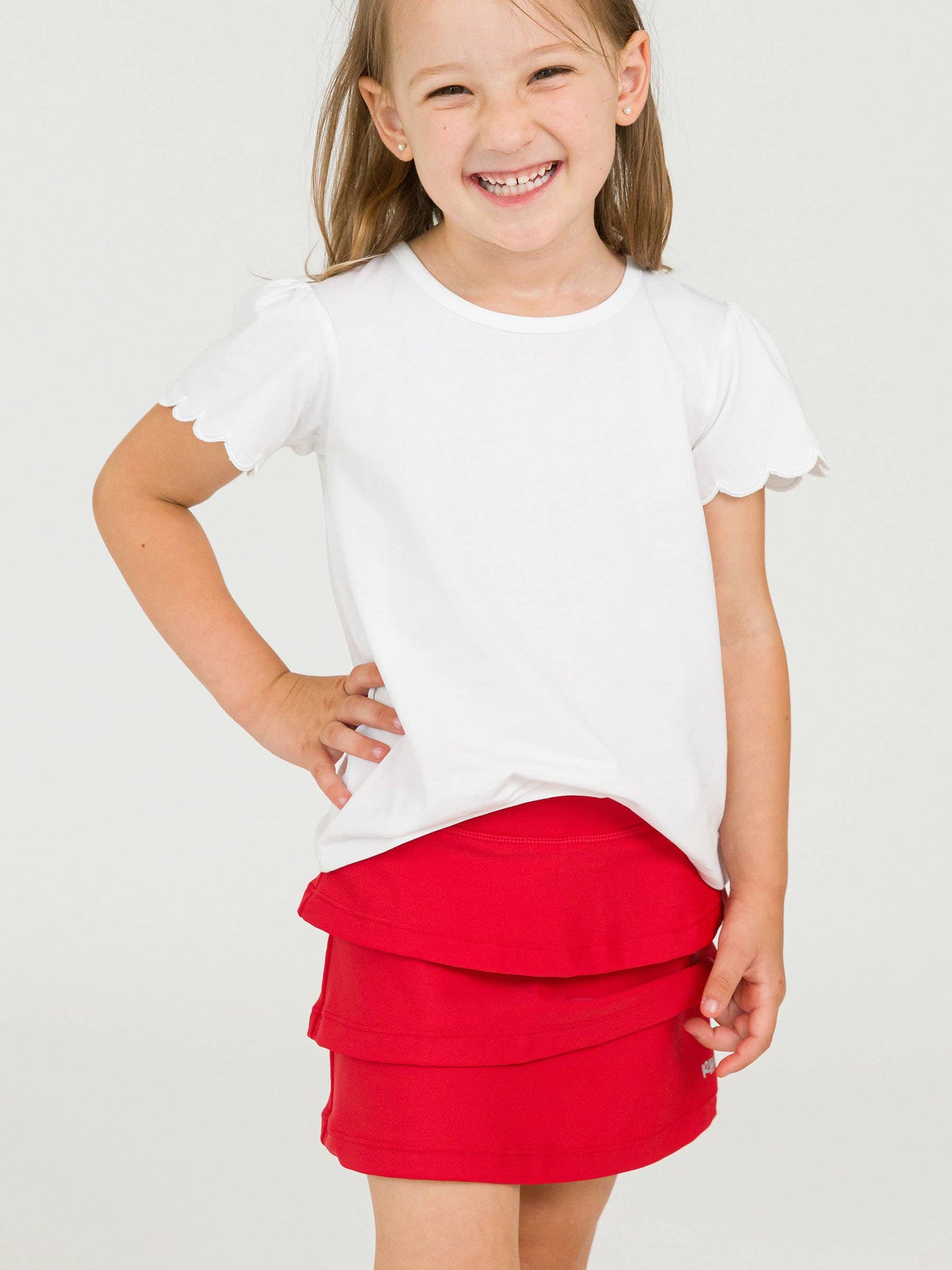 Tiered Active Skort | GIRLS | Red
