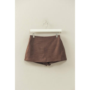 Chocolate Suede Skort