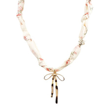 Load image into Gallery viewer, Floral Gold Bow Scarf Necklace
