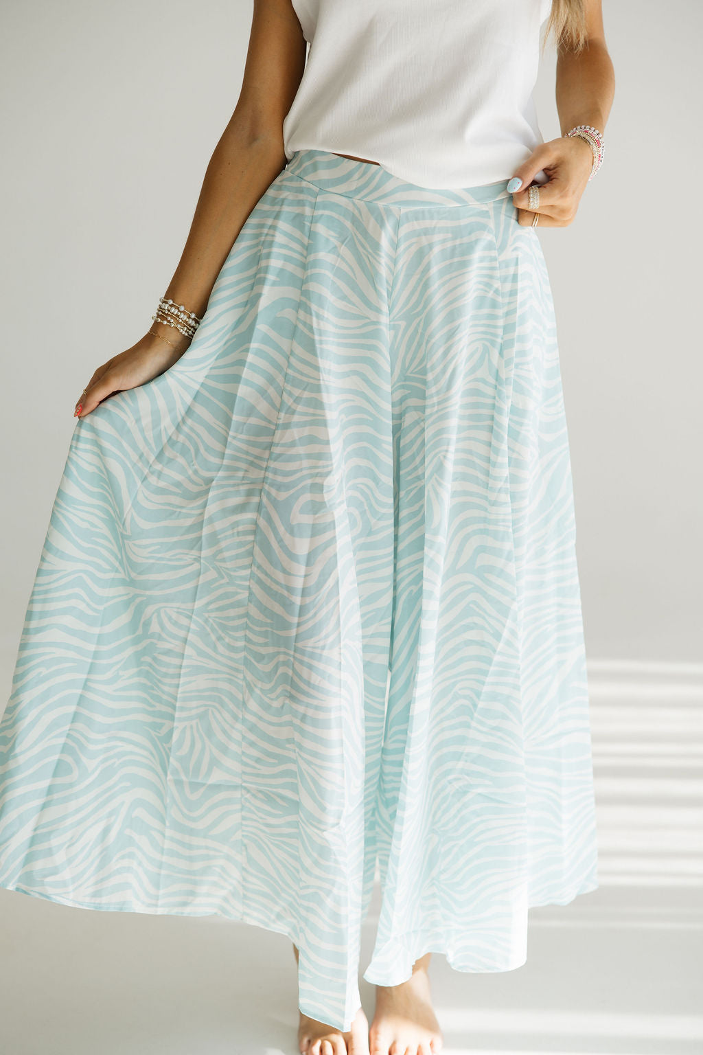 Zebra Wide Leg Pants | Mint