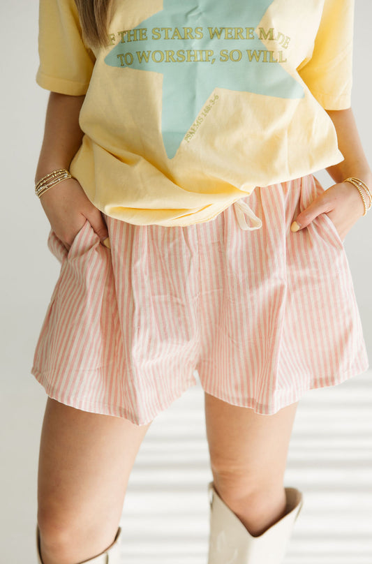 Wear Everywhere Striped Shorts | Pink