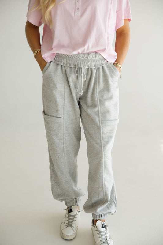 Ruffle Waist Burnout Jogger Pants