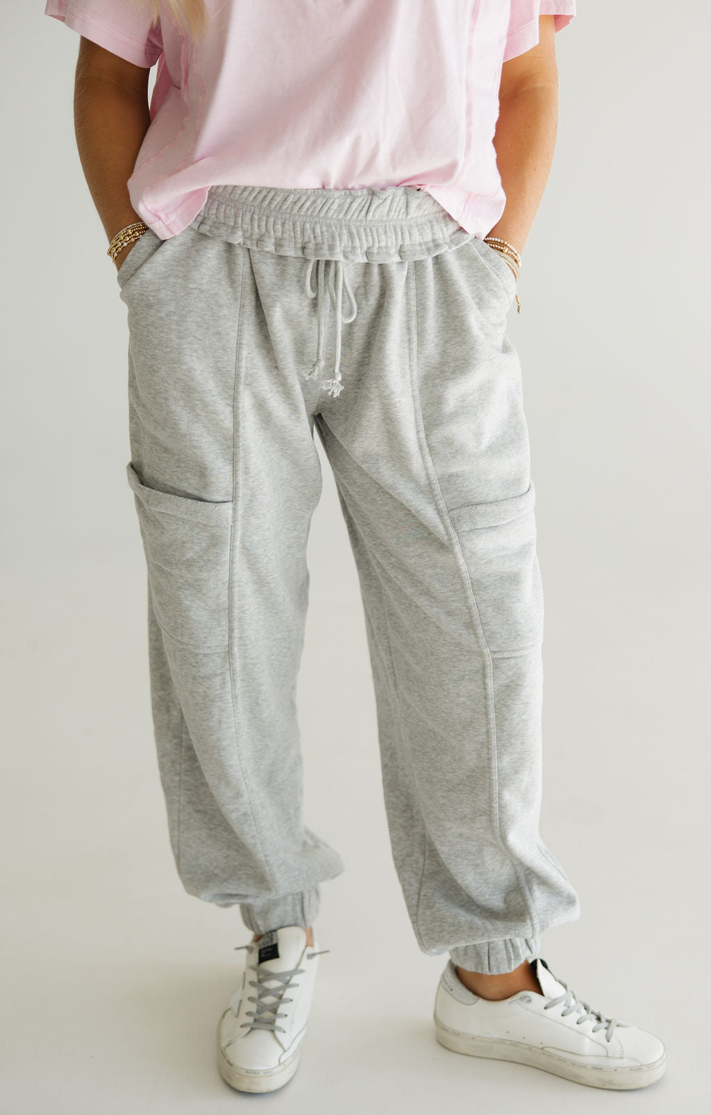 Ruffle Waist Burnout Jogger Pants