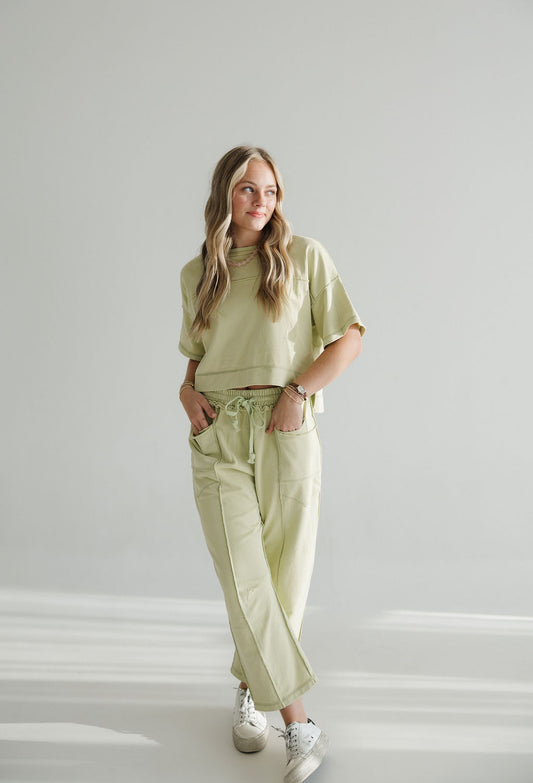 Cropped Easy Set | Chartreuse