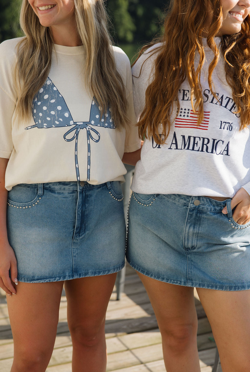 Miss Americana Studded Denim Mini Skort