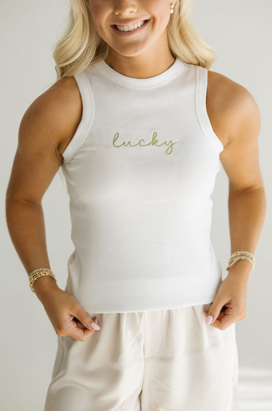 LUCKY embroidered tank