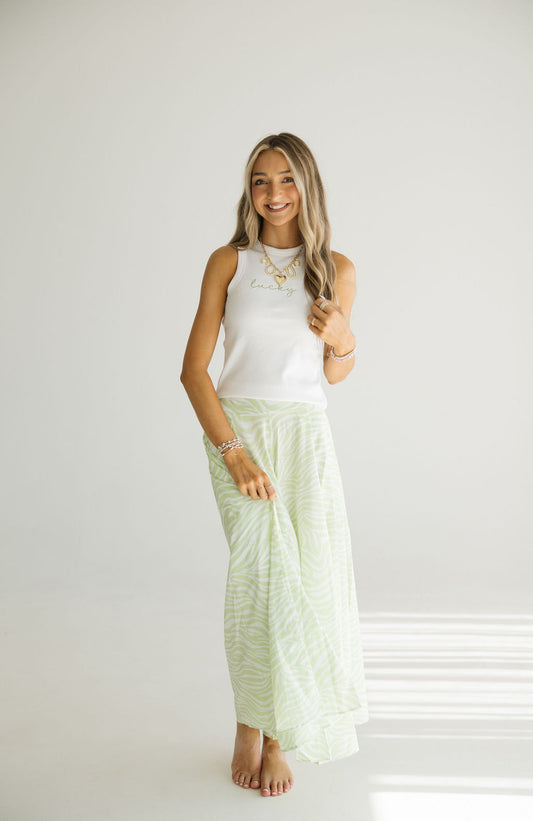 Zebra Wide Leg Pant | Lime