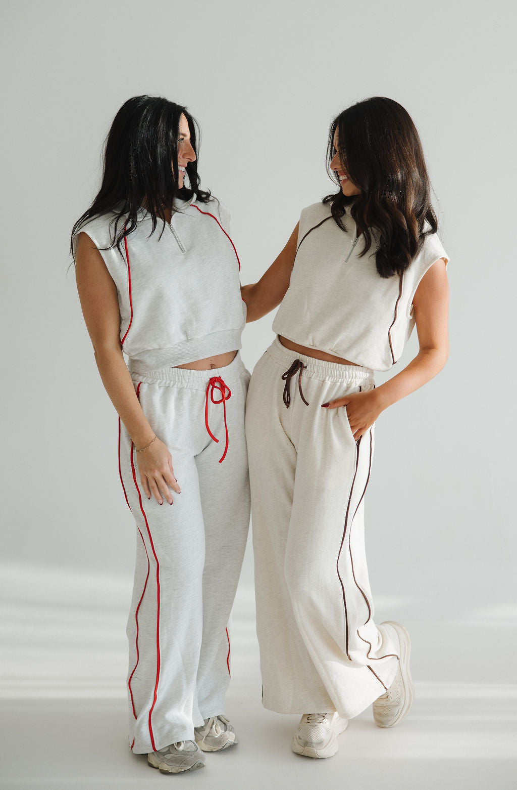 On The Track Pant Set | Ash/Red