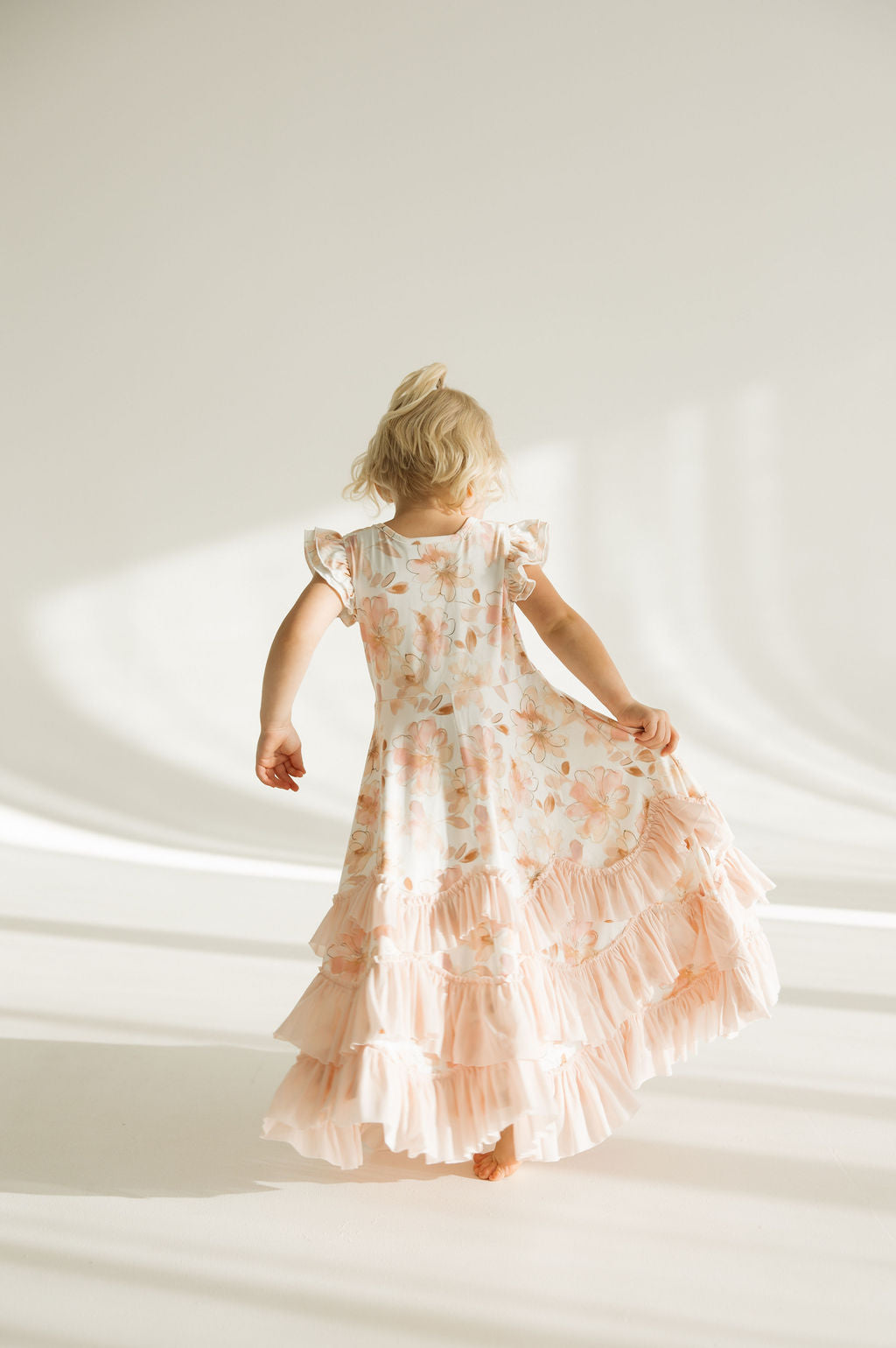 Floral Flutter Sleeve Dress | Blush