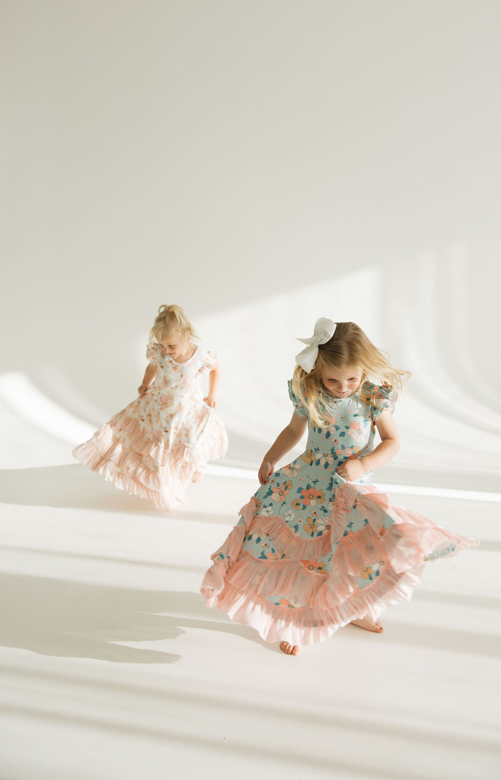 Bella Pastel Floral Flutter Sleeve Dress | Mint