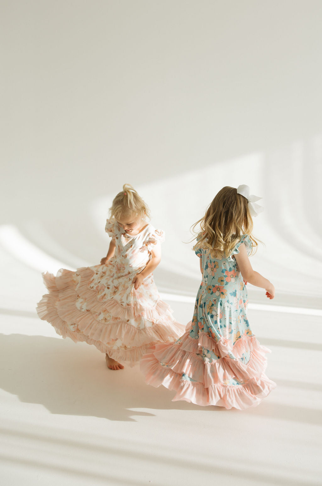 Bella Pastel Floral Flutter Sleeve Dress | Mint