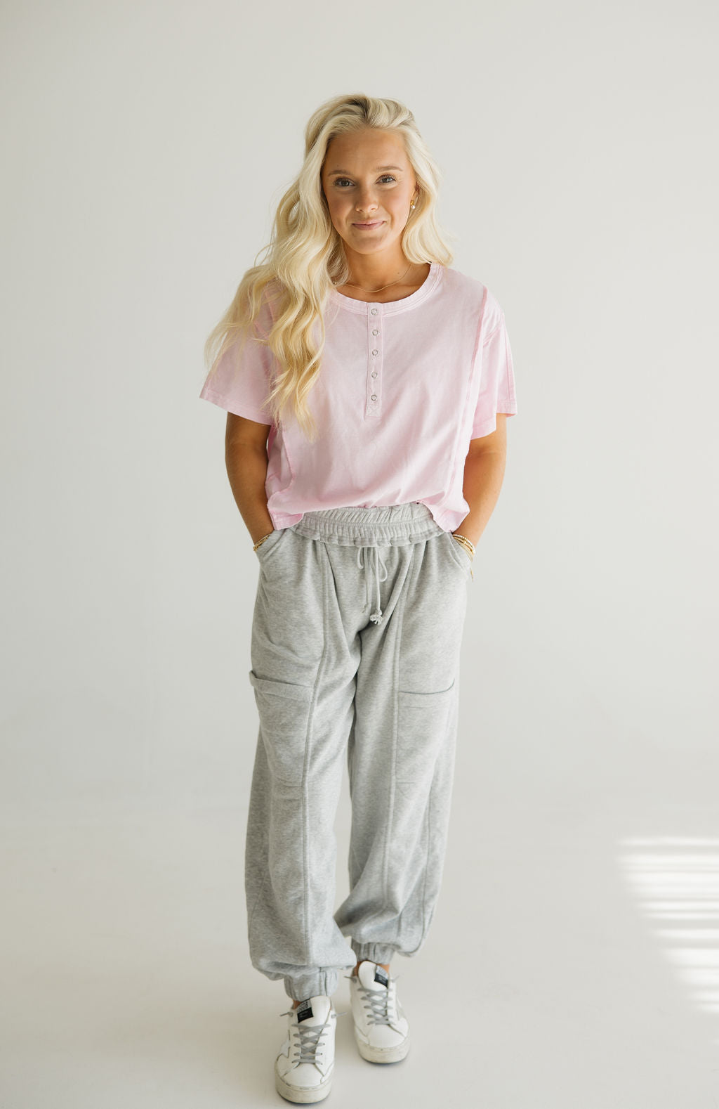 Ruffle Waist Burnout Jogger Pants