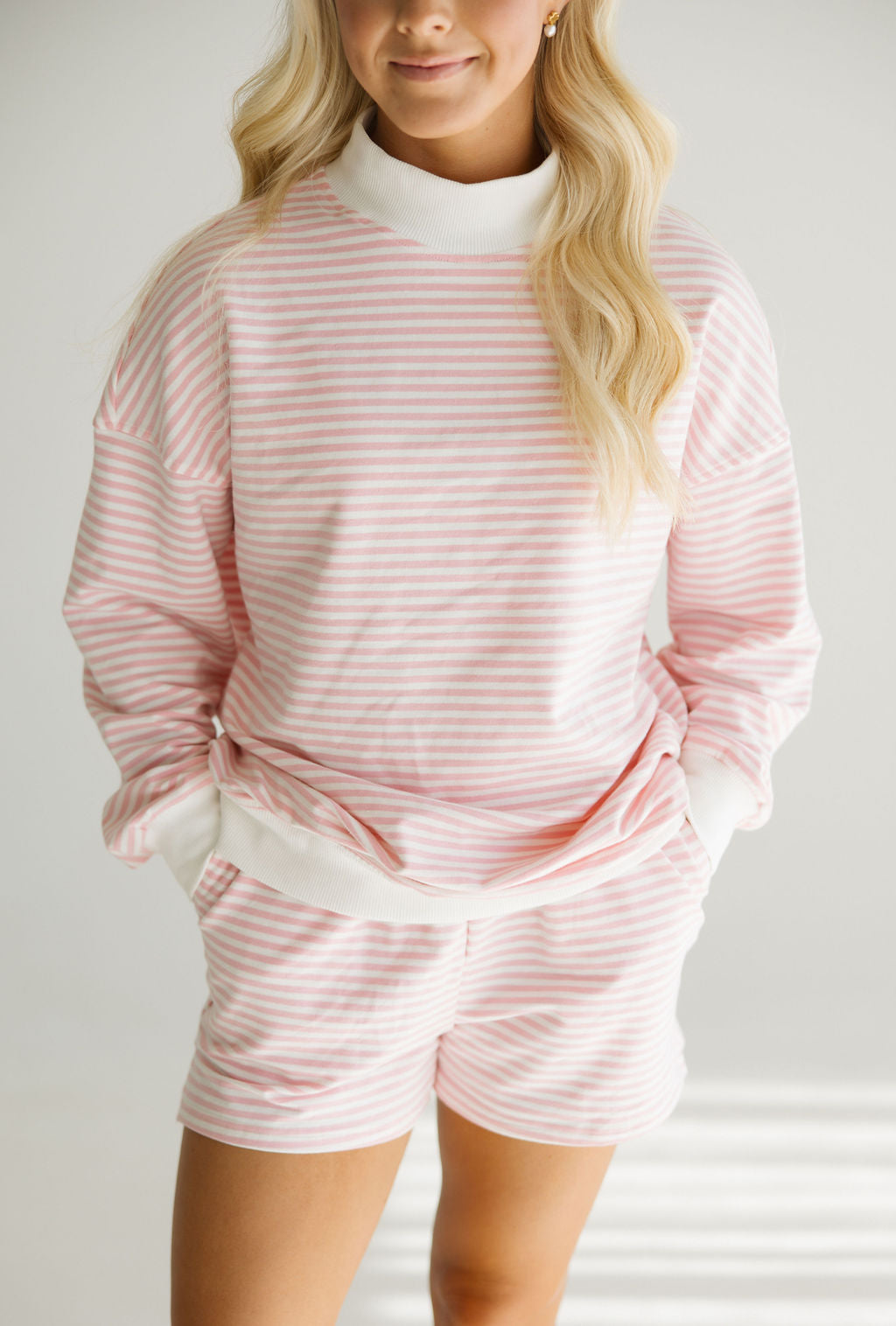 Perfectly Pink Stripe Mockneck Set