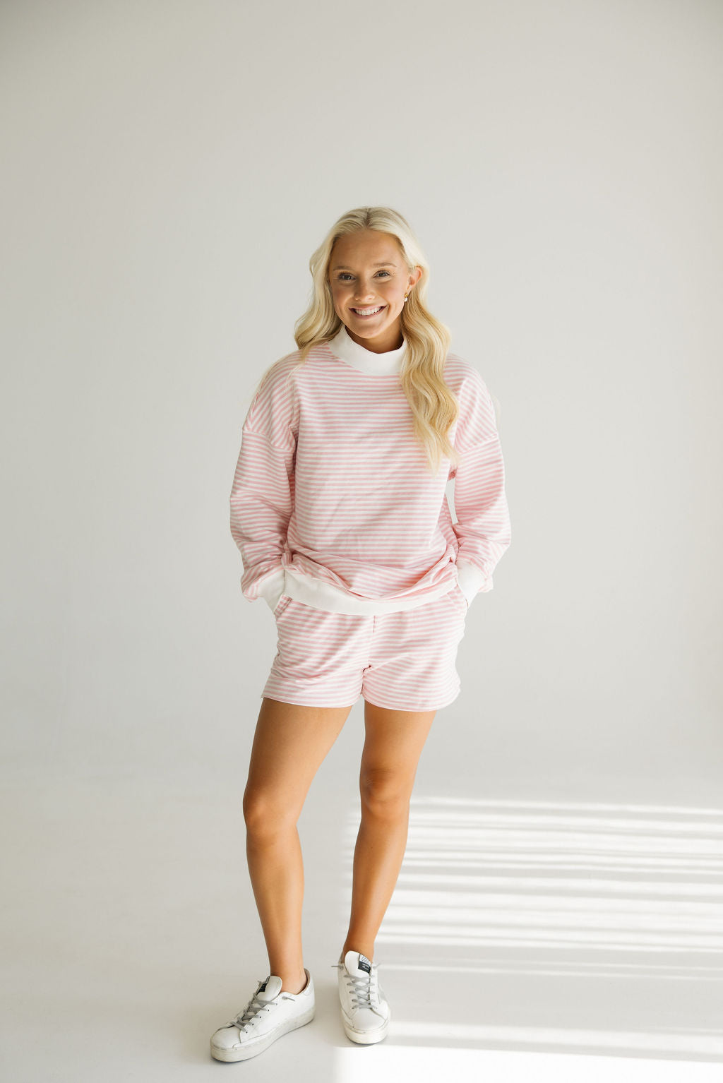 Perfectly Pink Stripe Mockneck Set