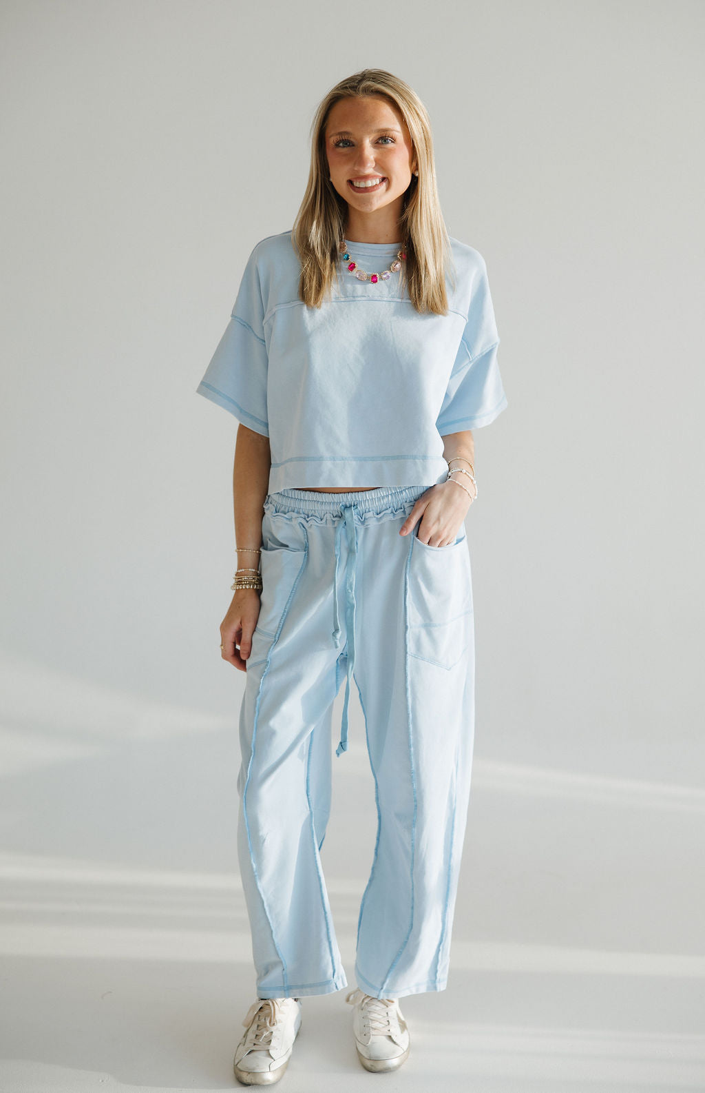 Cropped Easy Set | Blue
