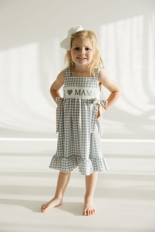 “I ❤ MAMA”  Plaid Smocked Dress | GIRLS