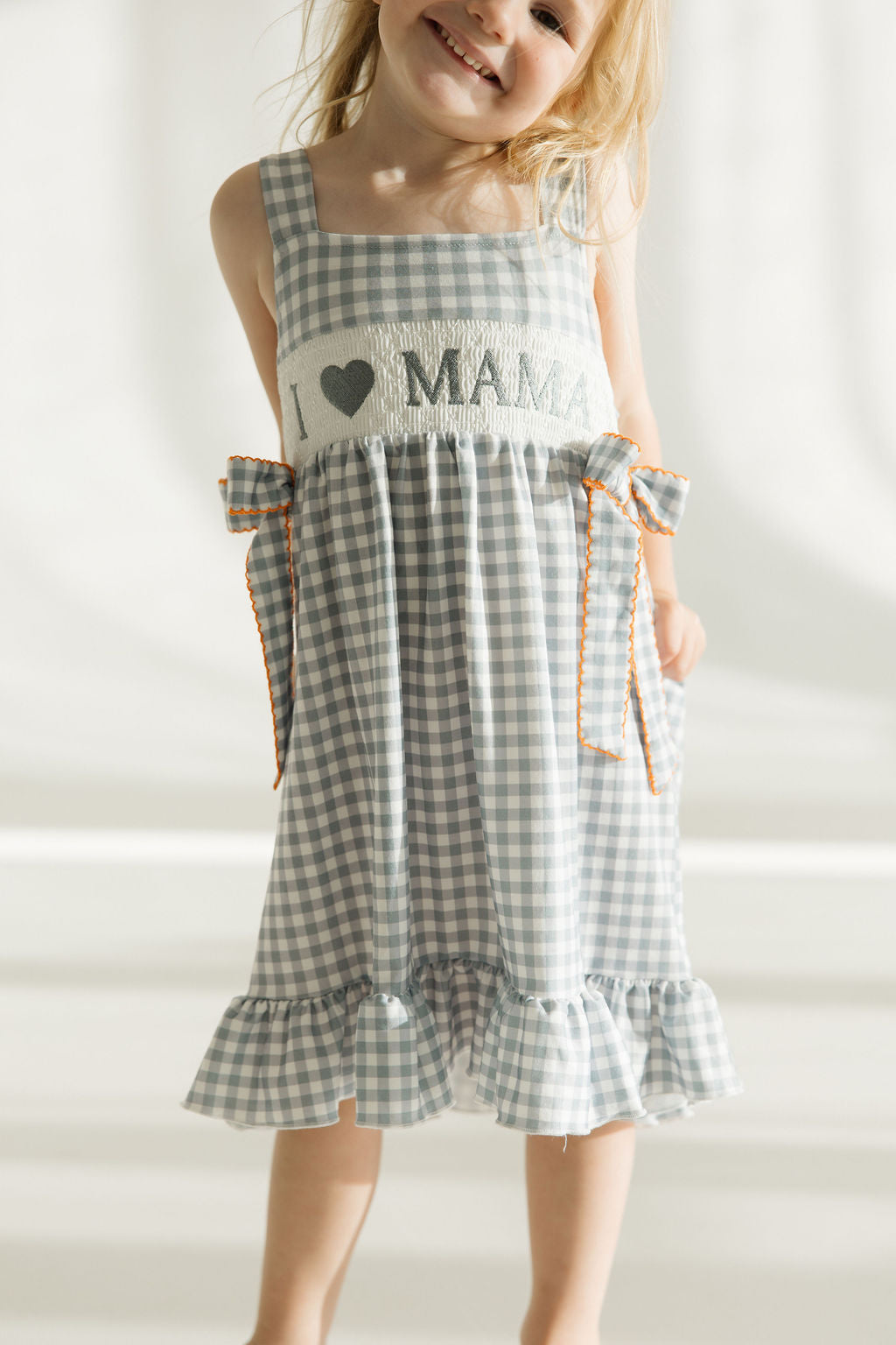 “I ❤ MAMA”  Plaid Smocked Dress | GIRLS
