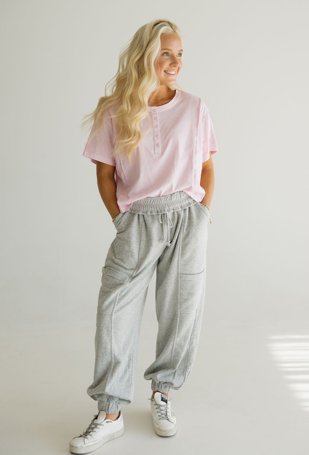 Ruffle Waist Burnout Jogger Pants