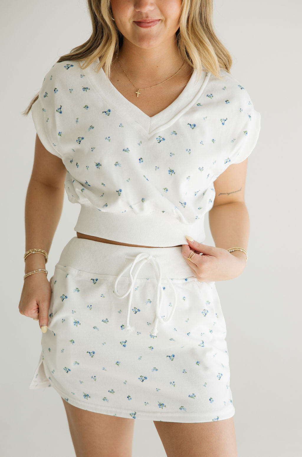 Ditsy Floral Skirt Set | Blue